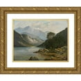 thumbnail image 1 of Franz Stephan Paschinger 18x14 Gold Ornate Wood Frame and Double Matted Museum Art Print Titled - Badersee with Wetterstein (1900-1910), 1 of 4