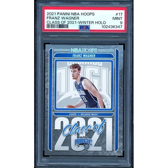 Franz Wagner Rookie 2021-22 NBA Panini Hoops Class 2021 Winter Holo #17 PSA 9