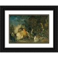 thumbnail image 1 of Franz Werner von Tamm 18x14 Black Ornate Wood Framed Double Matted Museum Art Print Titled - House Poultry and Rabbits (1706), 1 of 5