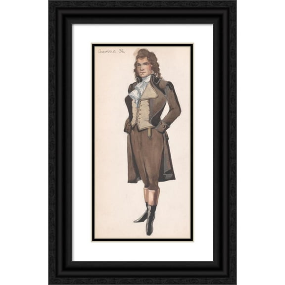 Franz Wilhelm Seiwert 11x18 Black Ornate Wood Framed Double Matted Museum Art Print Titled - The&nbsp;Workman (ca.&nbsp;1920-22)
