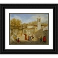 thumbnail image 1 of Franz Xaver Lair 24x20 Black Ornate Framed Double Matted Museum Art Print Titled: Im Klosterhof (1850), 1 of 5