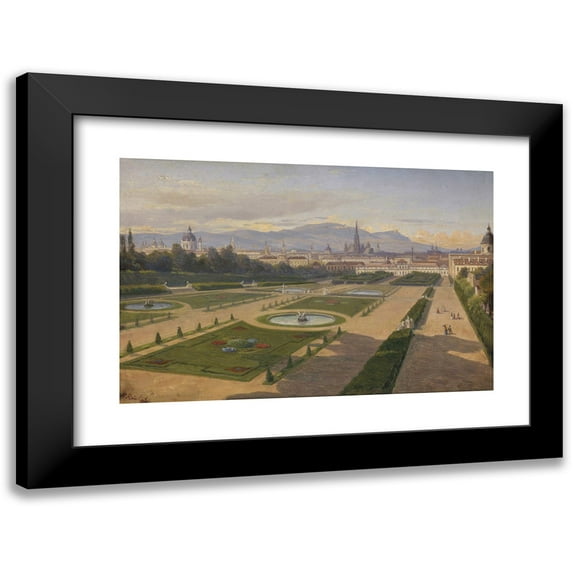 Franz Xaver Reinhold 24x17 Black Modern Framed Museum Art Print Titled - Garden of the Belvedere