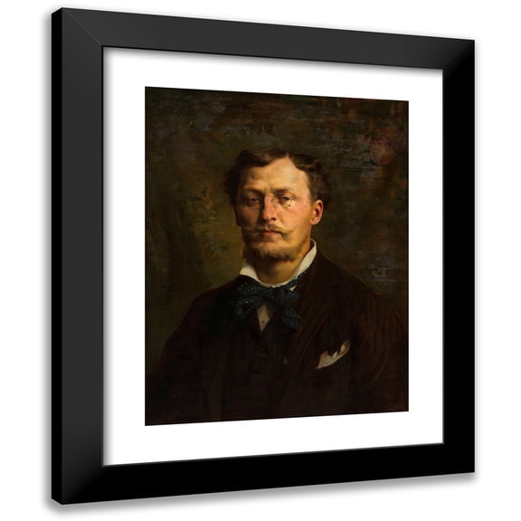 Franz Xaver Stocker 12x14 Black Modern Framed Museum Art Print Titled - Portrait of the Architect Otto Wagner at the Age of Around 40 (Around 1880)