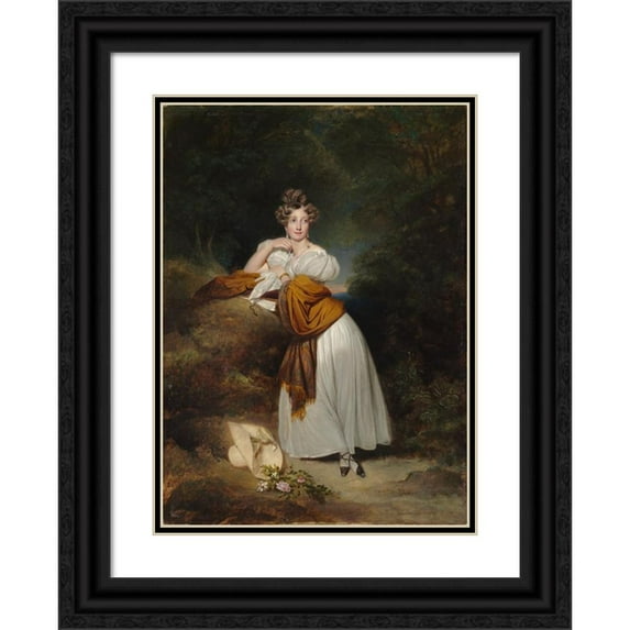 Franz Xaver Winterhalter 11x14 Black Ornate Wood Framed Double Matted Museum Art Print Titled: Sophie Guillettets, Grand Duchy of Badmen (1801-1865) (1831)