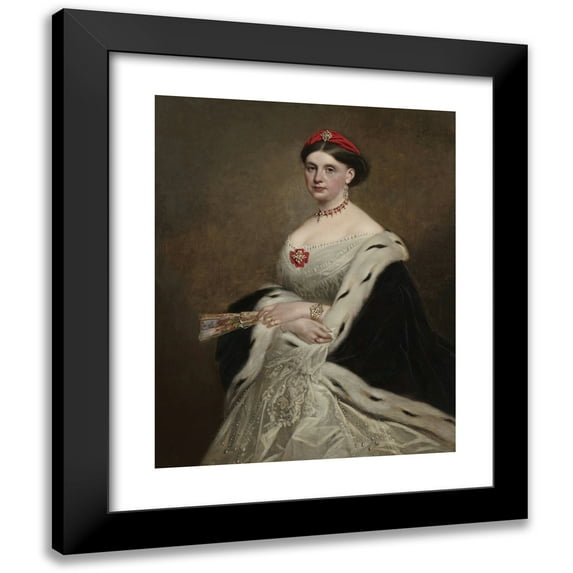 Franz Xaver Winterhalter 12x14 Black Modern Framed Museum Art Print Titled - Louisa Hargreaves (ca. 1855-65)
