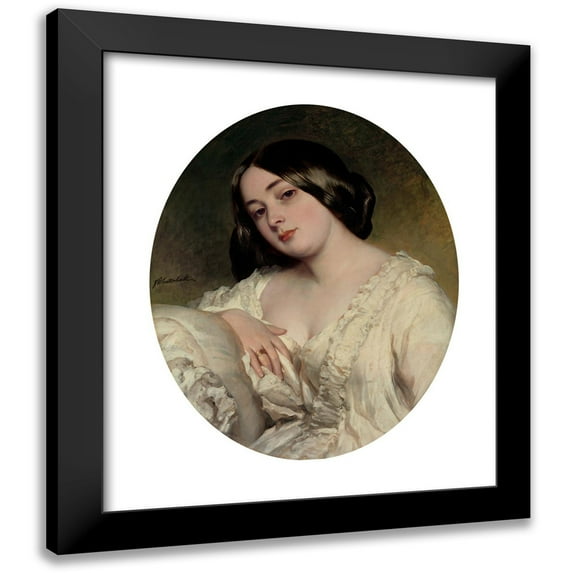 Franz Xaver Winterhalter 12x14 Black Modern Framed Museum Art Print Titled - Portrait of a Lady