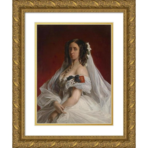 Franz Xaver Winterhalter 19x24 Gold Ornate Framed and Double Matted Museum Art Print Titled - Marie Von Sachsen-Weimar (From Prussia)