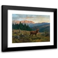 thumbnail image 1 of Franz Xaver von Pausinger 14x12 Black Modern Framed Museum Art Print Titled - A Royal Stag at Dusk (1902), 1 of 5