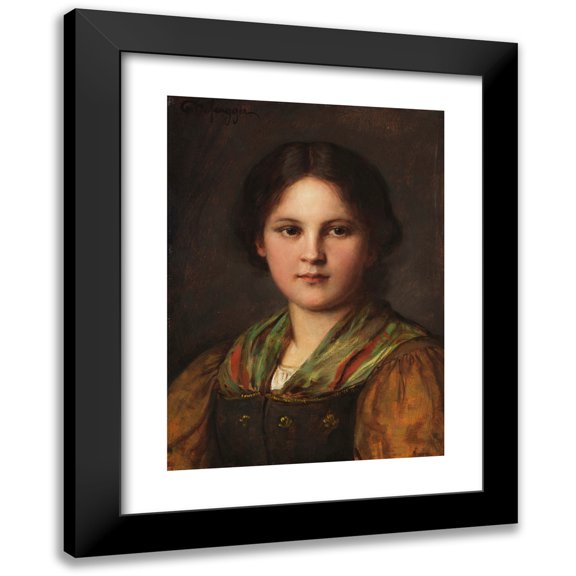 Franz von Defregger 11x14 Black Modern Framed Museum Art Print Titled - Bauerndirndl (1880-90)