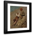 thumbnail image 1 of Franz von Lenbach 11x14 Black Modern Framed Museum Art Print Titled - Two Peasant Boys on a Slope (1859), 1 of 5