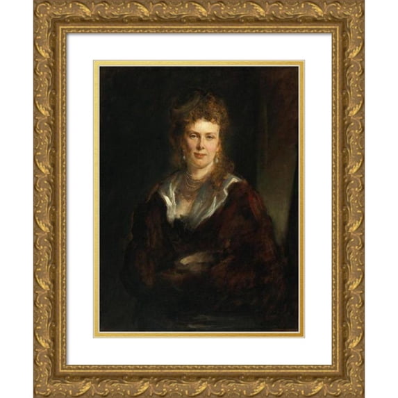 Franz von Lenbach 12x14 Gold Ornate Wood Frame and Double Matted Museum Art Print Titled - Portrait of Countess Elisabeth Sayn-Wittgenstein-Sayn, (1845-1883).Tif”