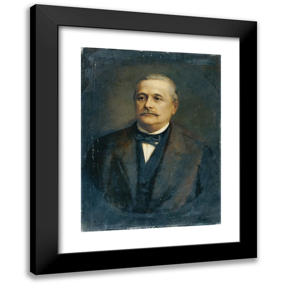 Franz von Lenbach 14x18 Black Modern Framed Museum Art Print Titled - The Imperial Council and Member of the Reichstag Isaak Rubinstein