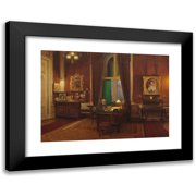 Franz von Matsch 14x11 Black Modern Framed Museum Art Print Titled - Emperor Franz Joseph I in His Study in Schonbrunn 1916