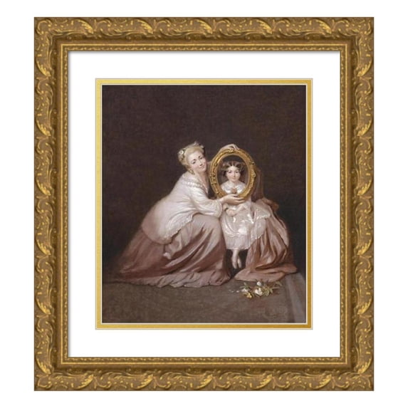 Franz von Persoglia 12x14 Gold Ornate Wood Frame and Double Matted Museum Art Print Titled - The Pretty Child