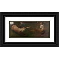 thumbnail image 1 of Franz von Stuck 14x8 Black Ornate Wood Framed Double Matted Museum Art Print Titled: Fantastic Hunt (Before 1890), 1 of 5