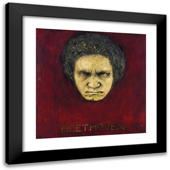 Franz von Stuck 15x15 Black Modern Framed Museum Art Print Titled - Beethoven
