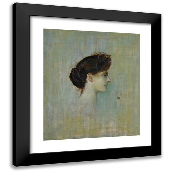 Franz von Stuck 20x23 Black Modern Framed Museum Art Print Titled - Damenbildnis (Portrait of a Lady)