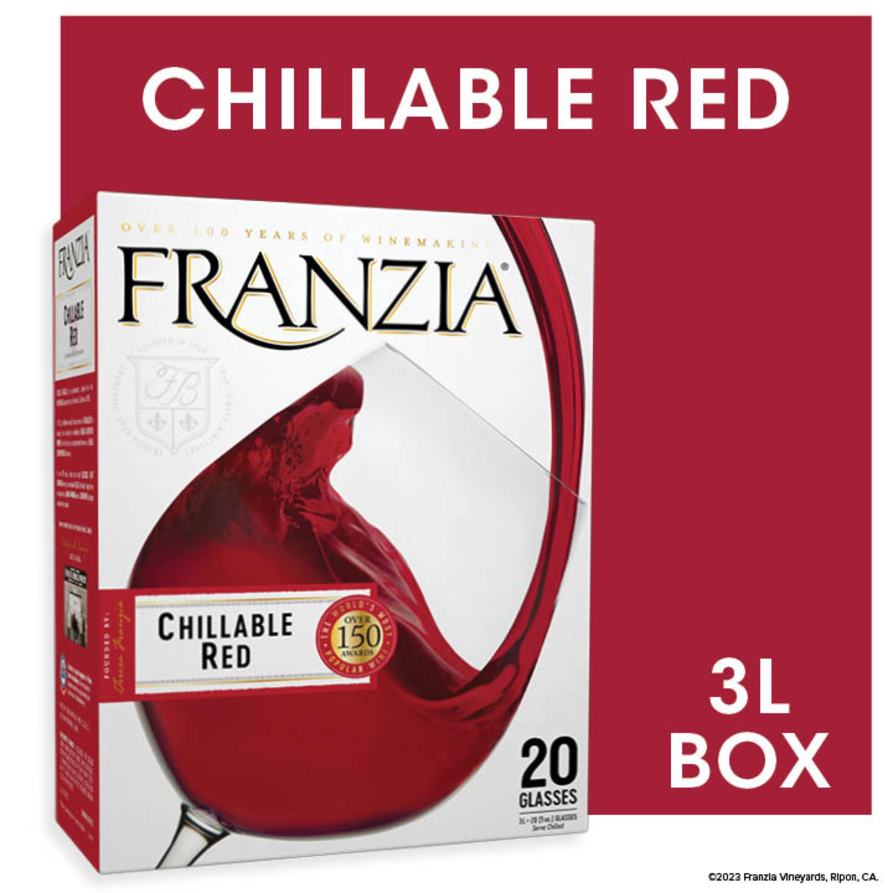 Franzia Chillable Red Blend Wine, 3 L Bag In Box, ABV 13.88