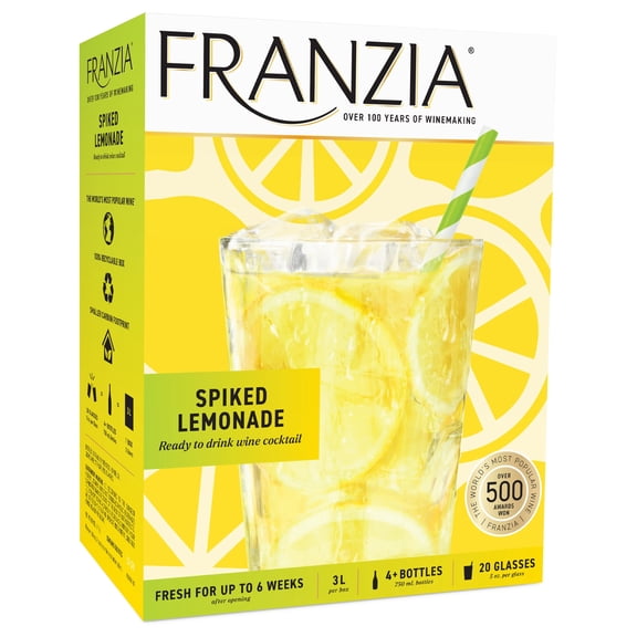 Franzia Spiked Lemonade, White Wine Based Cocktail, 3 L Bag in Box, 9% ABV