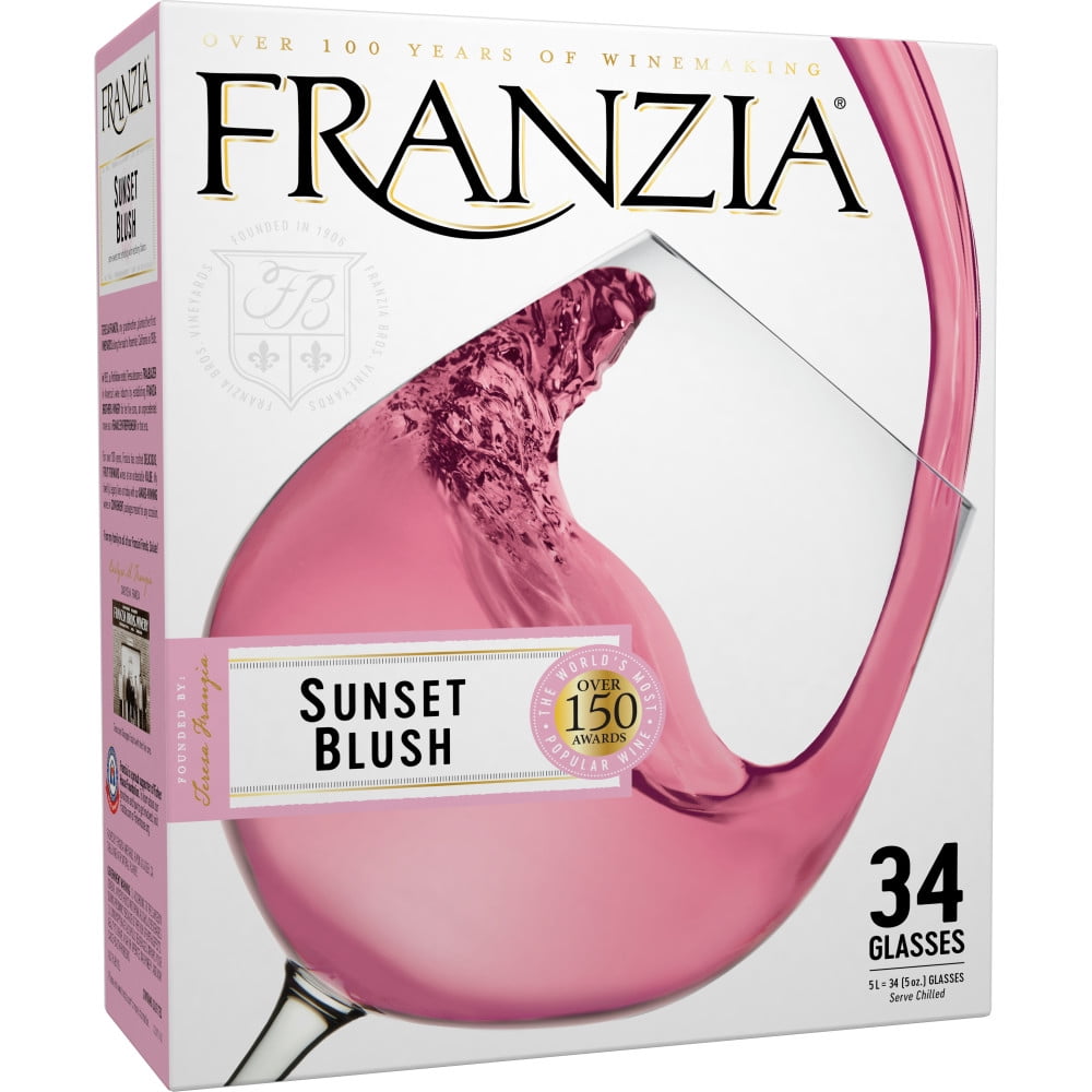 Franzia Sunset Blush House Favorites Rose Wine, 5 L Bag in Box, 9% ABV