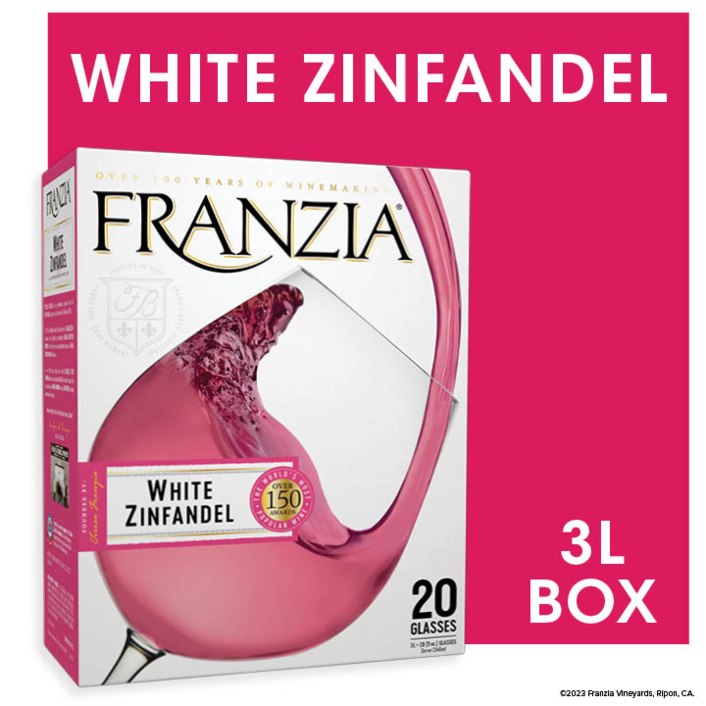 Franzia White Zinfandel Rose Wine, 3 L Bag In Box, ABV 10.50