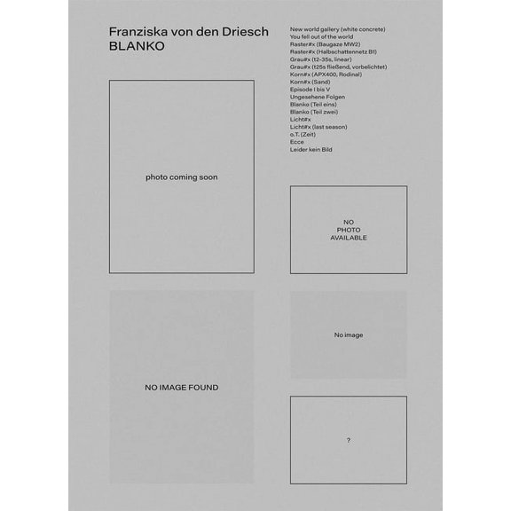 Franziska Von Den Driesch: Blanko, (Paperback)