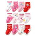 thumbnail image 1 of Fraobbg 12 Pack Baby Girls Non Slip Skid Crew Socks Toddlers Infant Cotton Grips Ankle Socks, 1 of 9
