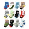 thumbnail image 1 of Fraobbg 12 Pairs Baby Anti Slip Crew Socks with Grips Toddlers Little Boys Girls Infants Kids Non Skid, 1 of 10