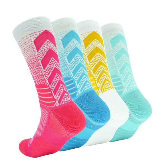 Fraobbg 4 Pack Mens Basketball Socks Elite Athletic Mid-Calf Crew Socks for Women Youth Boys