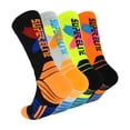 thumbnail image 1 of Fraobbg 4 Pack Mens Basketball Socks Elite Athletic Mid-Calf Crew Socks for Women Youth Boys, 1 of 8