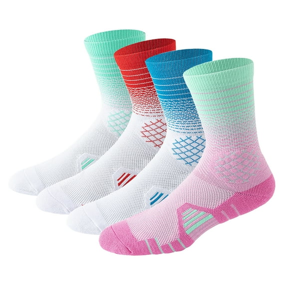 Fraobbg 4 Pairs Mens Athletic Socks Crew Casual Cushion Breathable Basketball Sports Mid-calf Socks