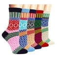 thumbnail image 1 of Fraobbg 5 Pairs Womens Warm Socks Winter Thick Knitted Wool Crew Casual Socks Gift 5-9, 1 of 6
