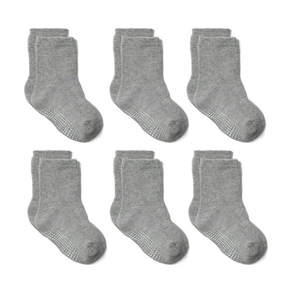 Fraobbg 6 Pack Baby Girls Non Slip Crew Socks For Toddlers Cotton Grips Ankle Socks Colorful