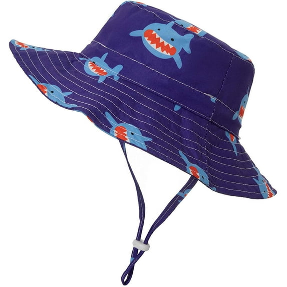 Fraobbg Baby Bucket Sun Hat Toddler Cartoon Beach UPF 50+ Sun Protection Wide Brim Hats Girls Boys