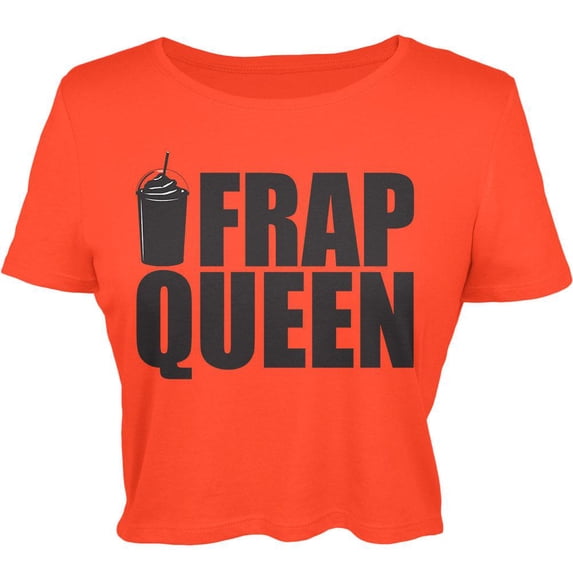 Frap Queen Coral Juniors Crop T-Shirt - X-Small/Small