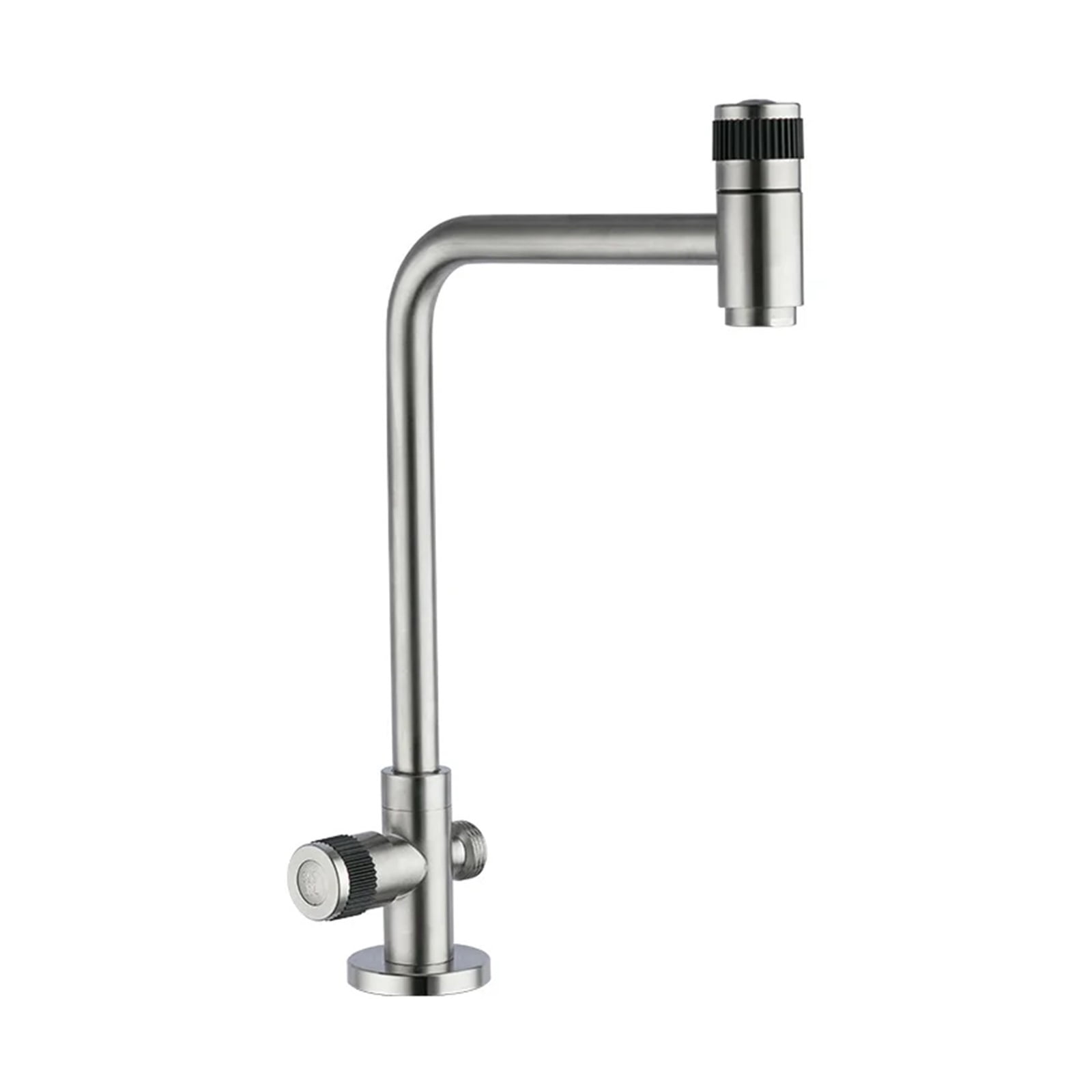 Frap Zinc Alloy Kitchen Faucet, Single Cold Faucet Brushed Tap 360 Degree Rotatable Tap With Bidet Faucet Rotary Switch Crane - Modern Design