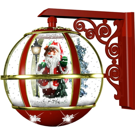 Fraser Hill Farm 16" Musical Wall-Mount Globe featuring Santa Scene and Snow Function