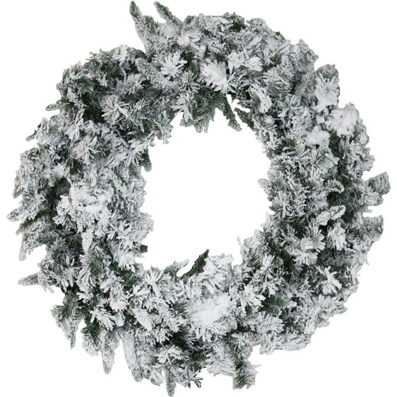 Fraser Hill Farm 24-In Mountain Pine Flocked Artificial Wreath, FFMP024W-0SN
