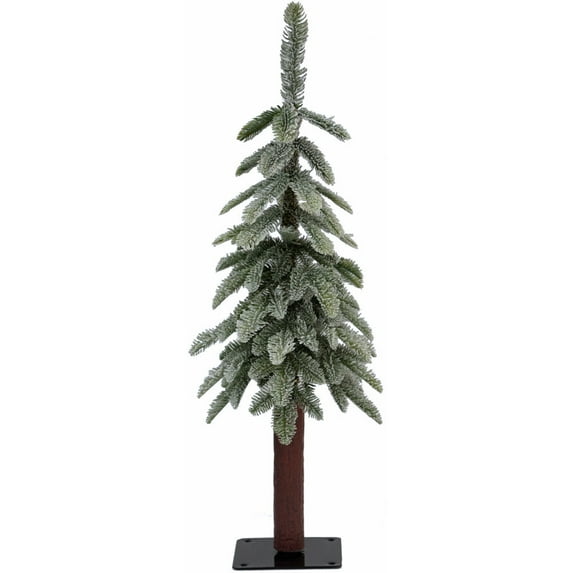 Fraser Hill Farm 3.0-Ft Woodland Pine Lightly Frosted Natural Wonderland Look Christmas Tree with Metal Base, No Lights