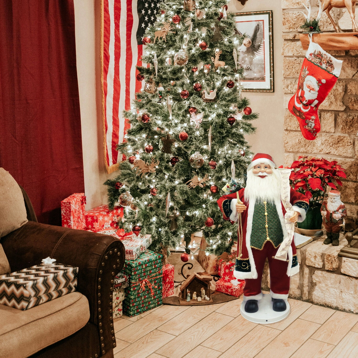 3-Ft. Dancing Santa with Naughty & Nice List, Christmas Holiday Indoor