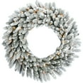 thumbnail image 1 of Fraser Hill Farm 36-In. Icy Frost Snow Flocked Wreath with Warm White LED Lights, FFIF036WR-5SN, 1 of 8