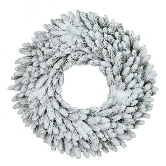 Fraser Hill Farm 36 in Icy Frost Snow Flocked Wreath, FFIF036WR-0SN