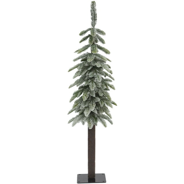 Fraser Hill Farm 4.0-Ft Woodland Pine Lightly Frosted Natural Wonderland Look Christmas Tree with Metal Base
