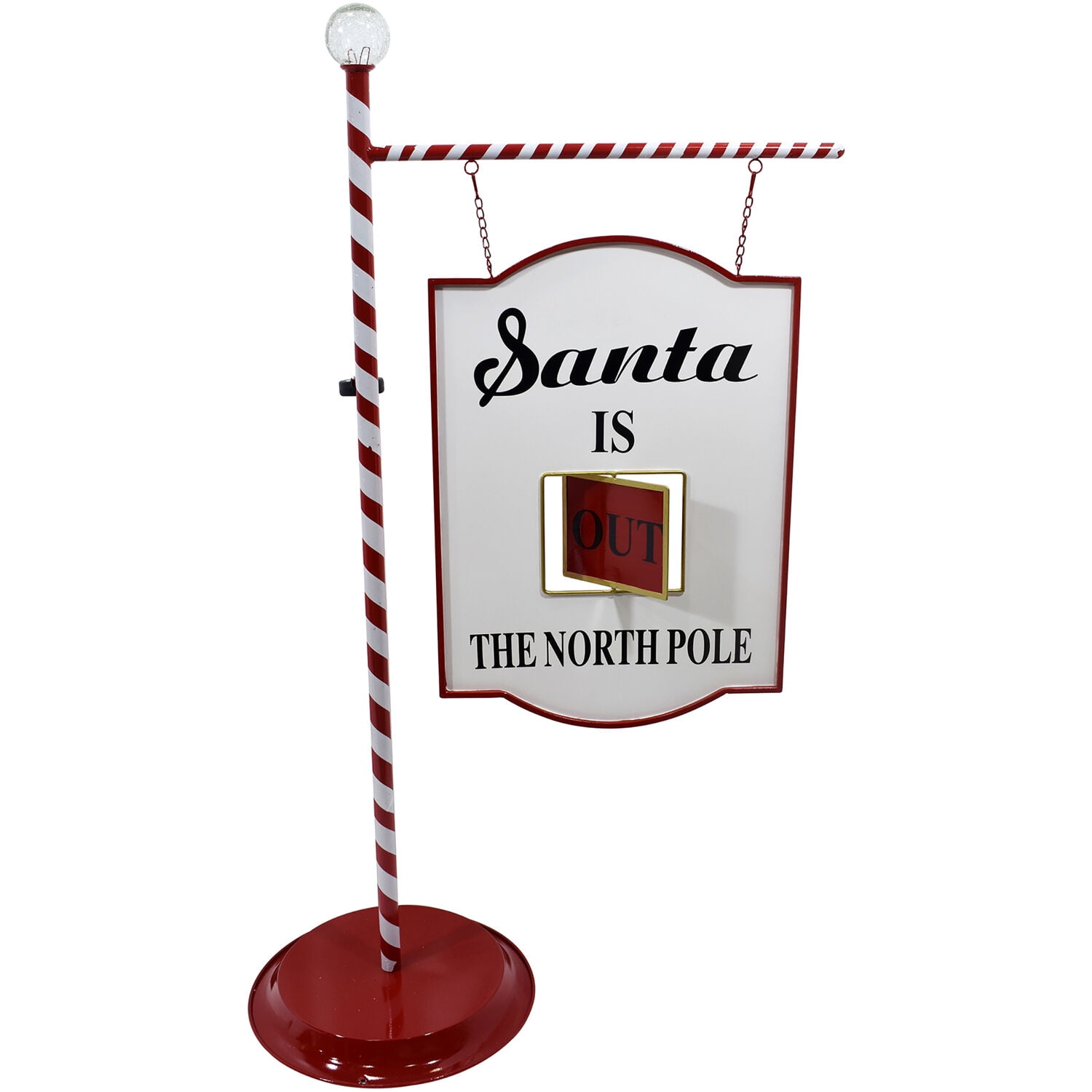 Fraser Hill Farm 4.5-Ft. Lamp Post with Santa Claus North Pole ...