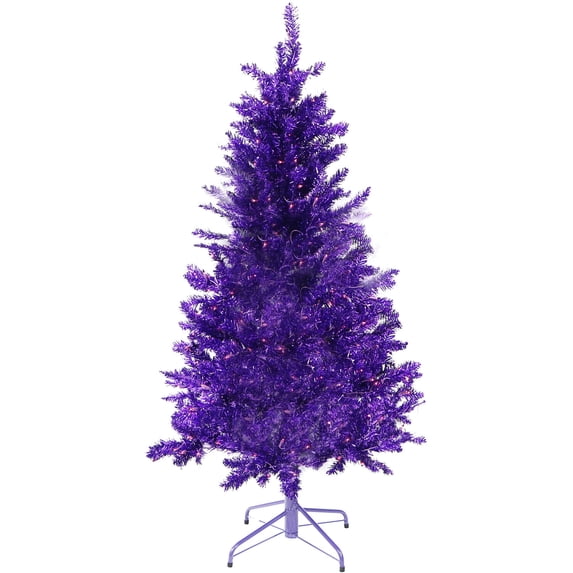Fraser Hill Farm 5-Ft. Festive Tinsel Christmas Tree, Purple