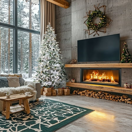 Fraser Hill Farm Prelit LED White 6.5-ft Mountain Pine Artificial Christmas Tree, FFMP065-3SN