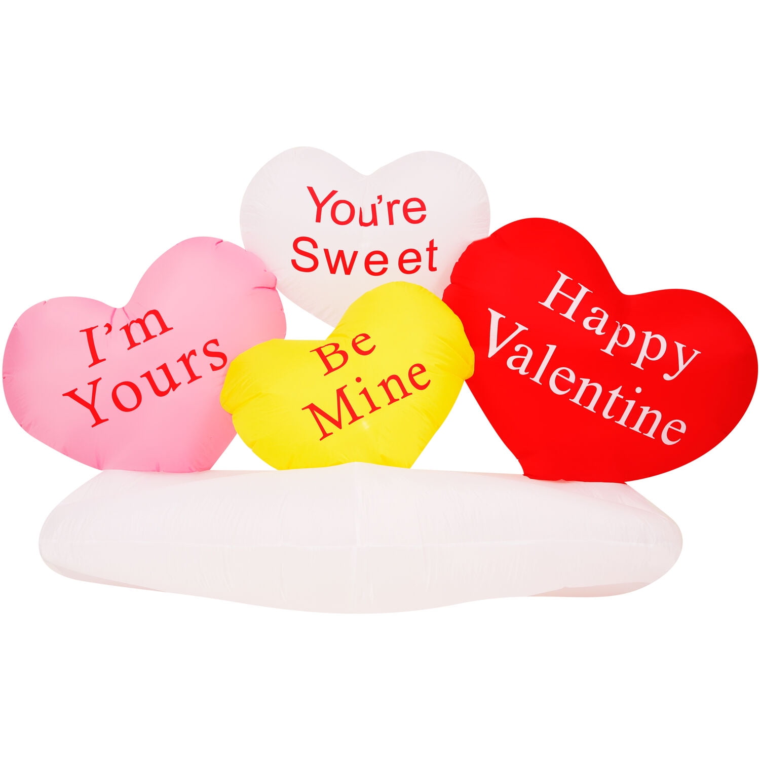 Fraser Hill Farm 6 Ft. Heart Shaped Candy Inflatable with LED Lights