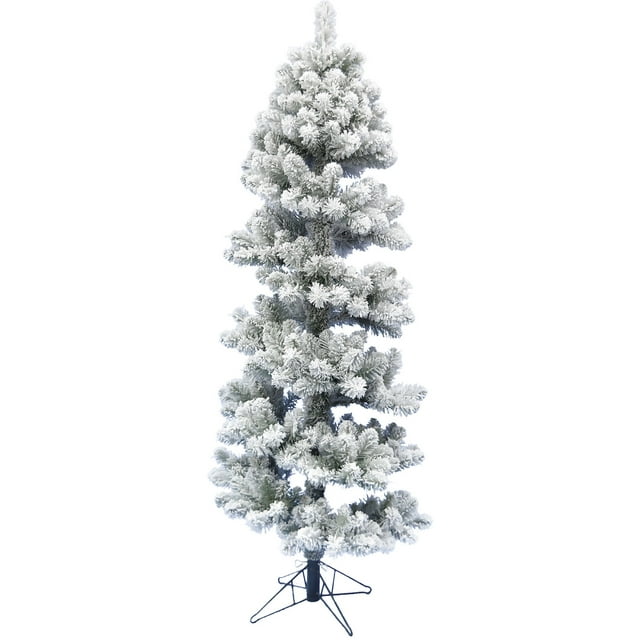 Fraser Hill Farm 6-Ft Snowy Spiral Porch Tree in Metal Base, No lights
