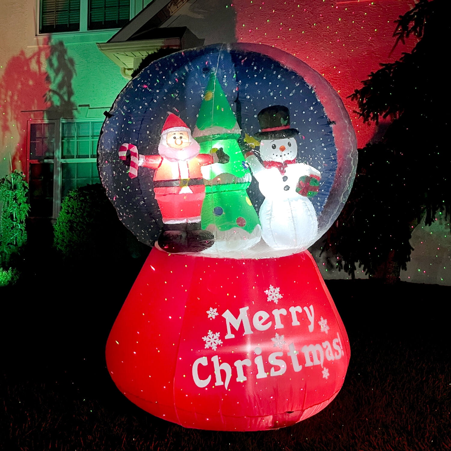 6-Ft Tall Inflatable Mr & Mrs Claus With Tree - Outdoor Christmas Decoration With Lights & Music