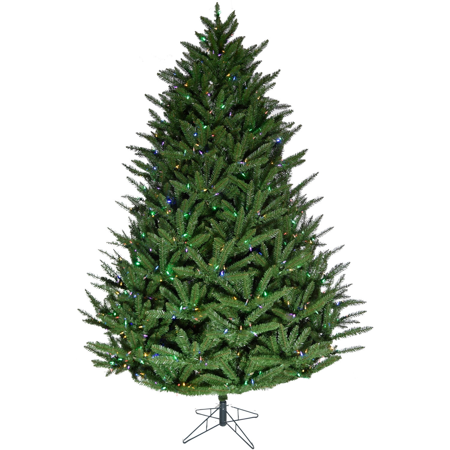 7.5-Foot Green Pine Christmas Tree with Multicolor LED Lights